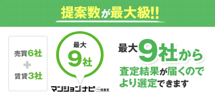 マンションナビは提案数が最大級